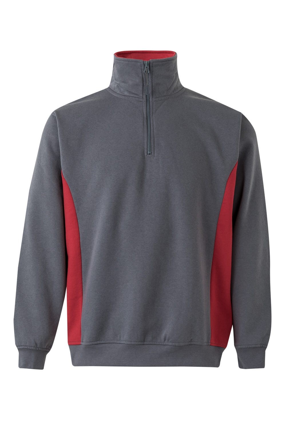 105704.SUDADERA BICOLOR CREMALLERA GRIS/ROJO 2XL