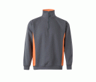105704.SUDADERA BICOLOR CREMALLERA GRIS/NARANJA 2XL