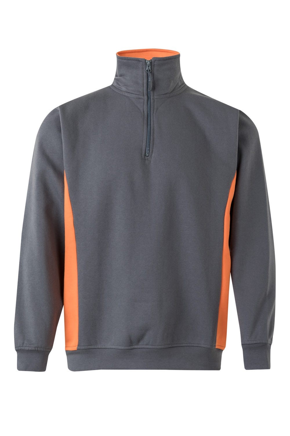 105704.SUDADERA BICOLOR CREMALLERA GRIS/NARANJA 2XL