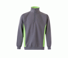 105704.SUDADERA BICOLOR CREMALLERA GRIS/VERDE LIMA 2XL