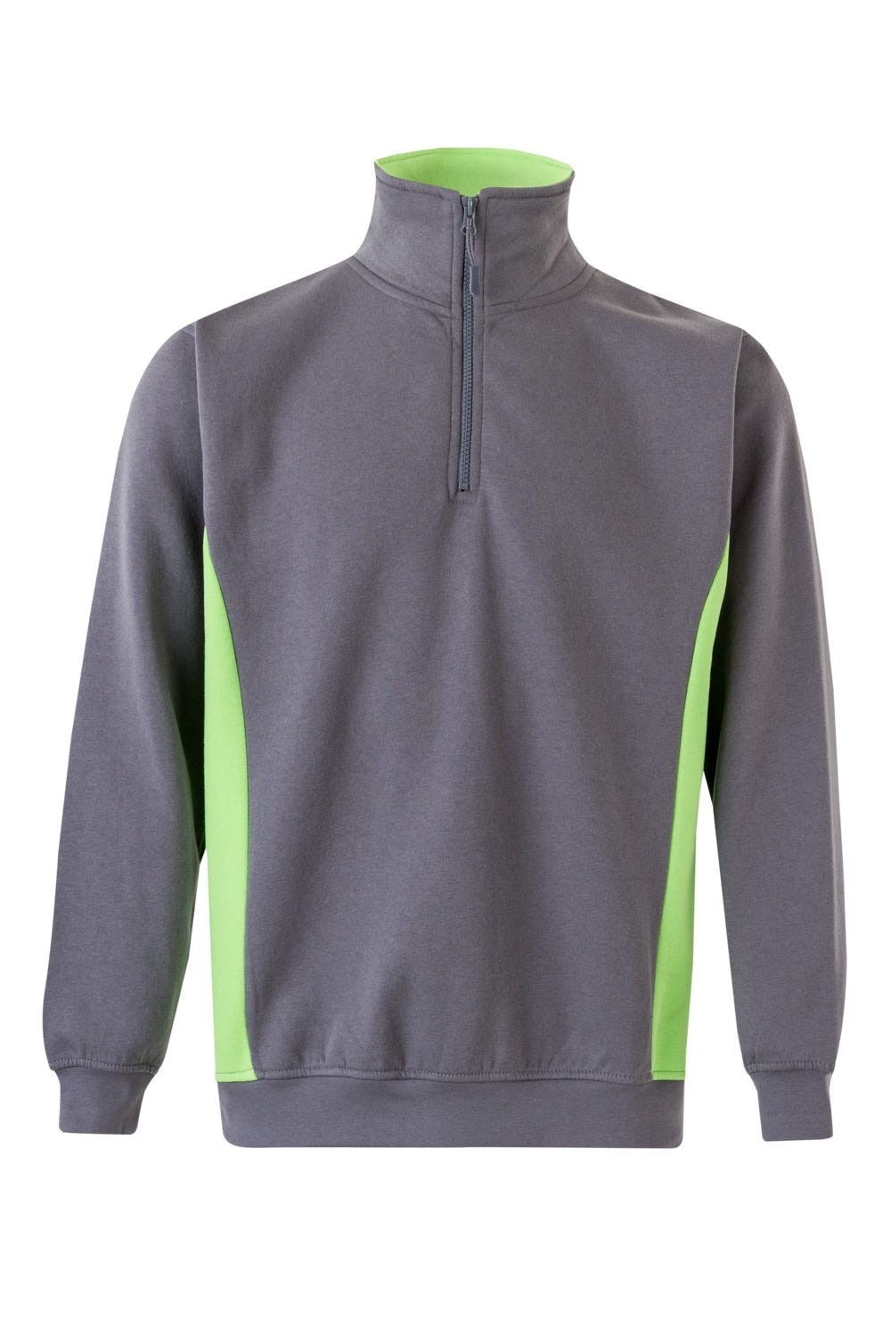 105704.SUDADERA BICOLOR CREMALLERA GRIS/VERDE LIMA 2XL