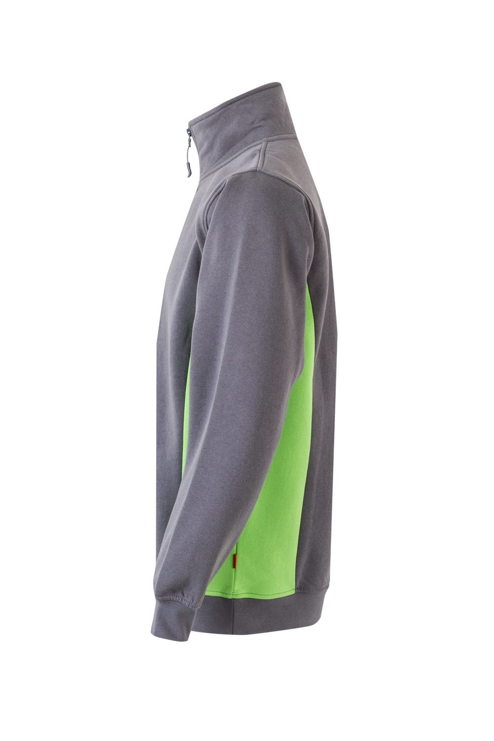 105704.SUDADERA BICOLOR CREMALLERA GRIS/VERDE LIMA 2XL