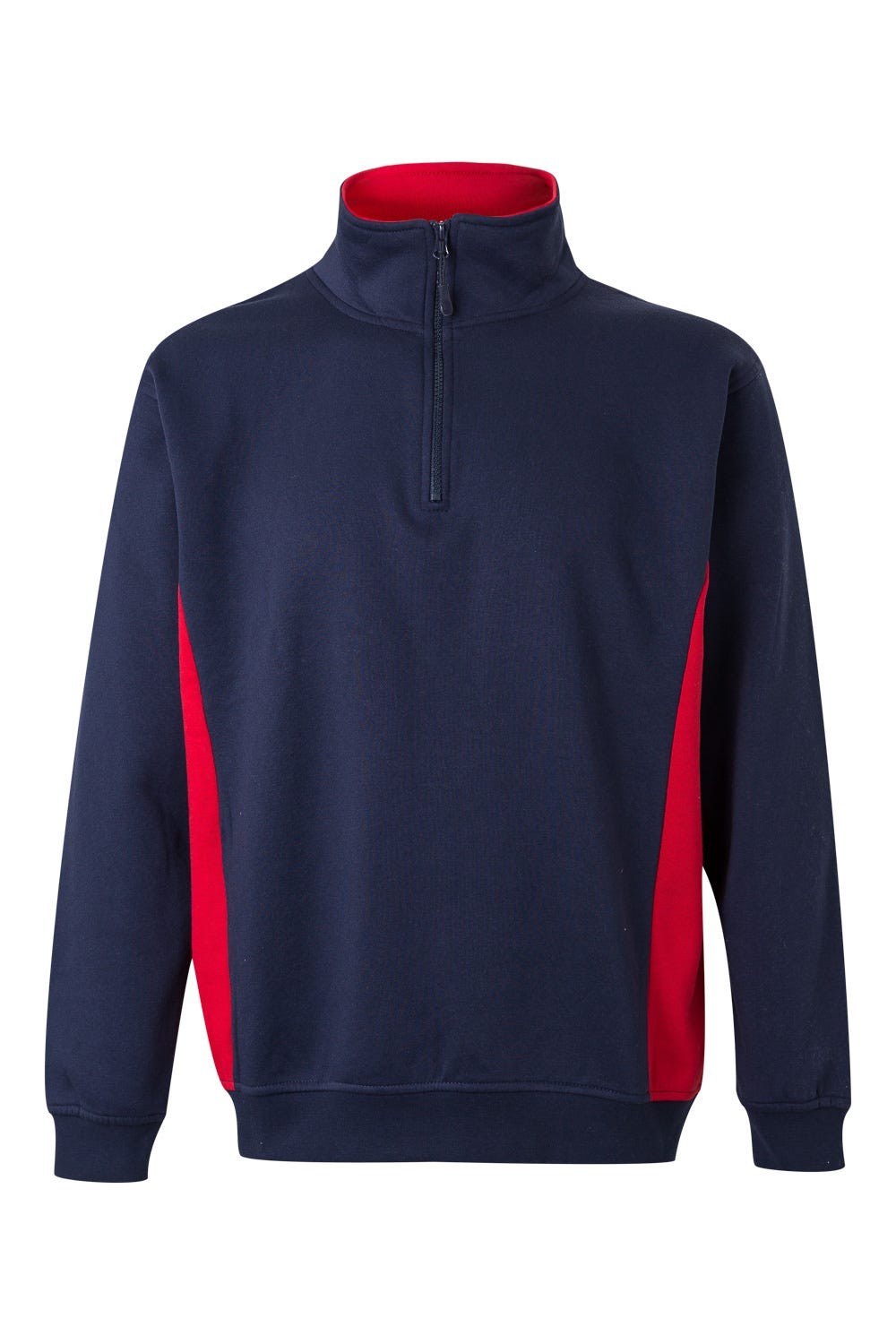 105704.SUDADERA BICOLOR CREMALLERA AZUL NAVY/ROJO 2XL