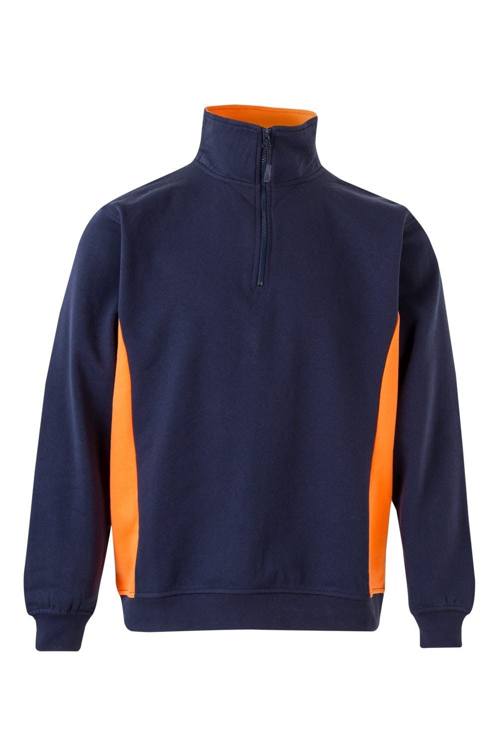 105704.SUDADERA BICOLOR CREMALLERA AZUL NAVY/NARANJA 2XL