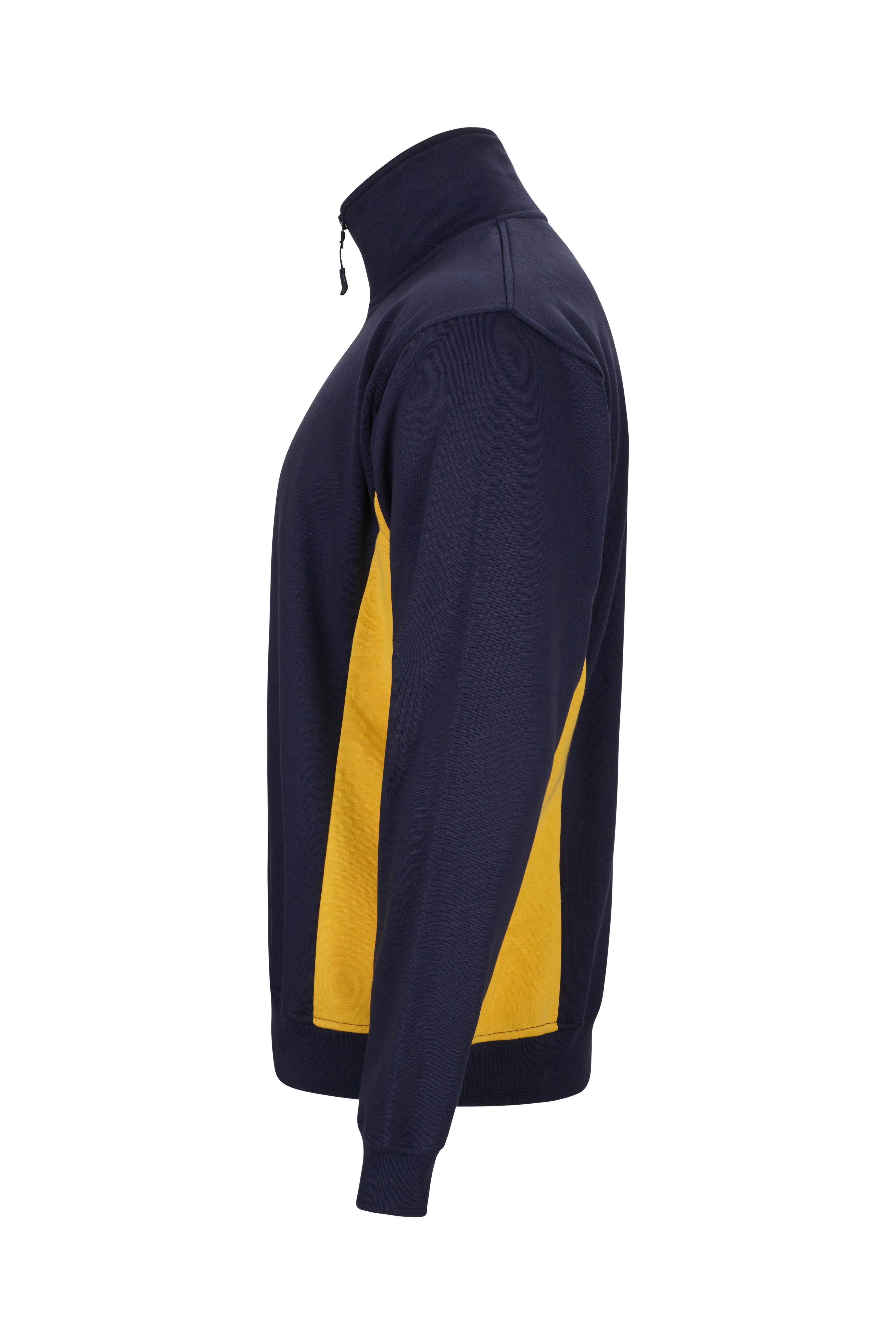 105704.SUDADERA BICOLOR CREMALLERA AZUL NAVY/AMARILLO XS