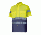 142.CAMISA BICOLOR MC AV AZUL MARINO/AMARILLO FLÚOR 2XL