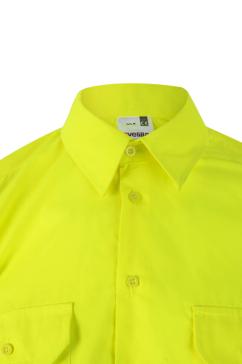 144.CAMISA BICOLOR ML AV AZUL MARINO/AMARILLO FLÚOR 2XL