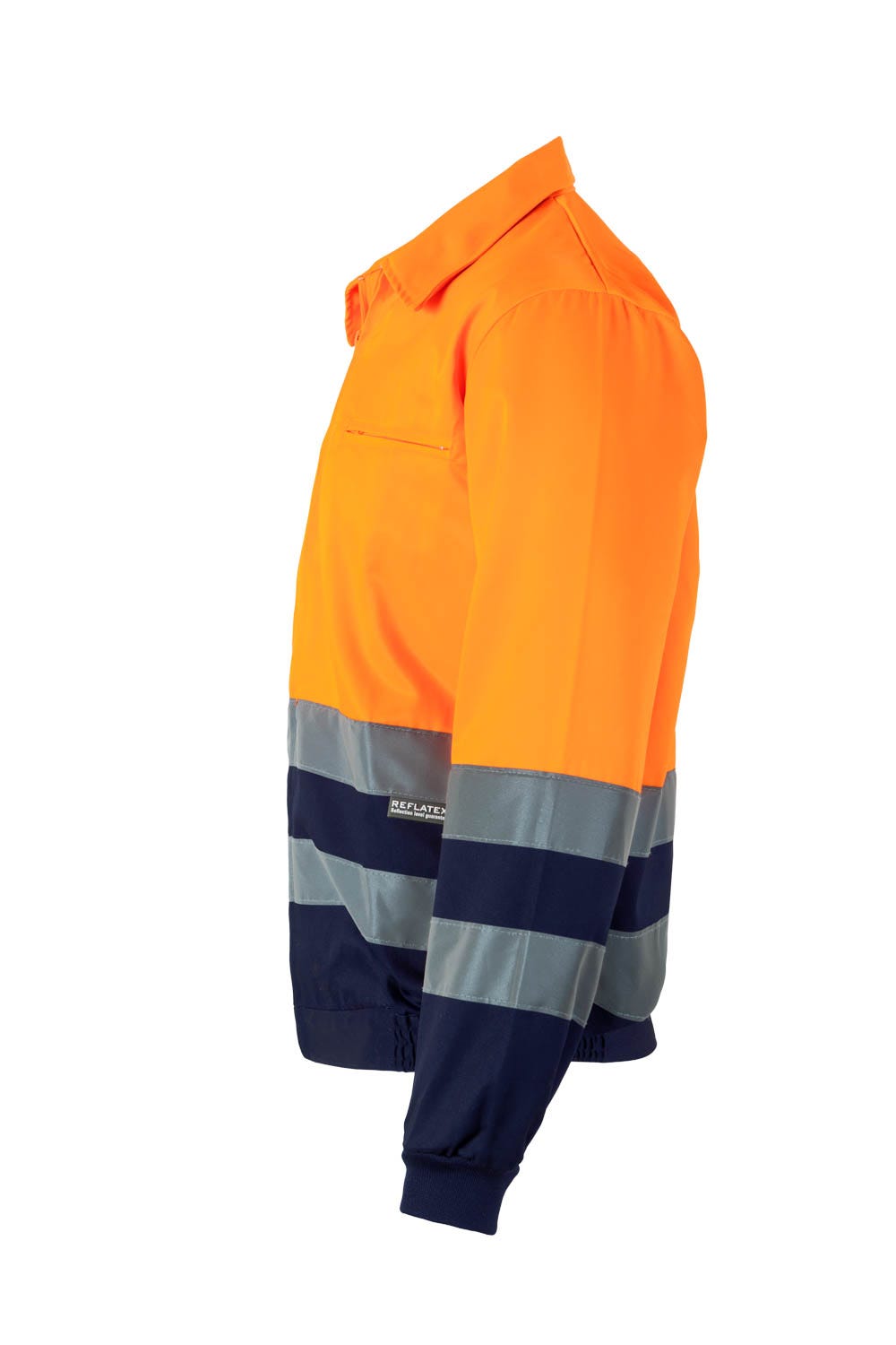 153.CAZADORA BICOLOR AV AZUL MARINO/NARANJA FLÚOR 2XL