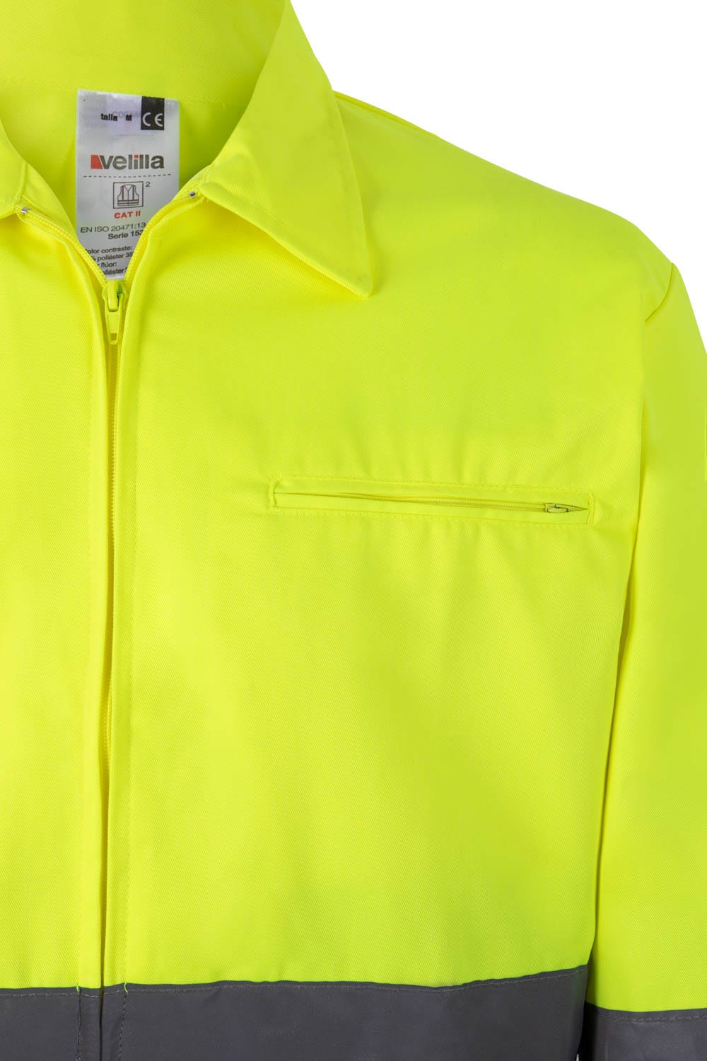 153.CAZADORA BICOLOR AV GRIS/AMARILLO FLÚOR 2XL