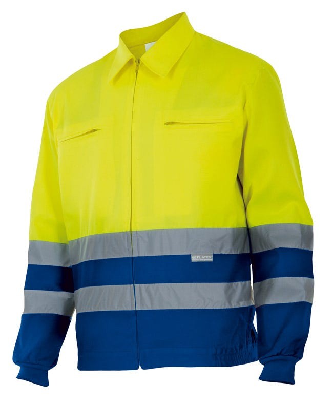 153.CAZADORA BICOLOR AV AZULINA/AMARILLO FLÚOR 2XL