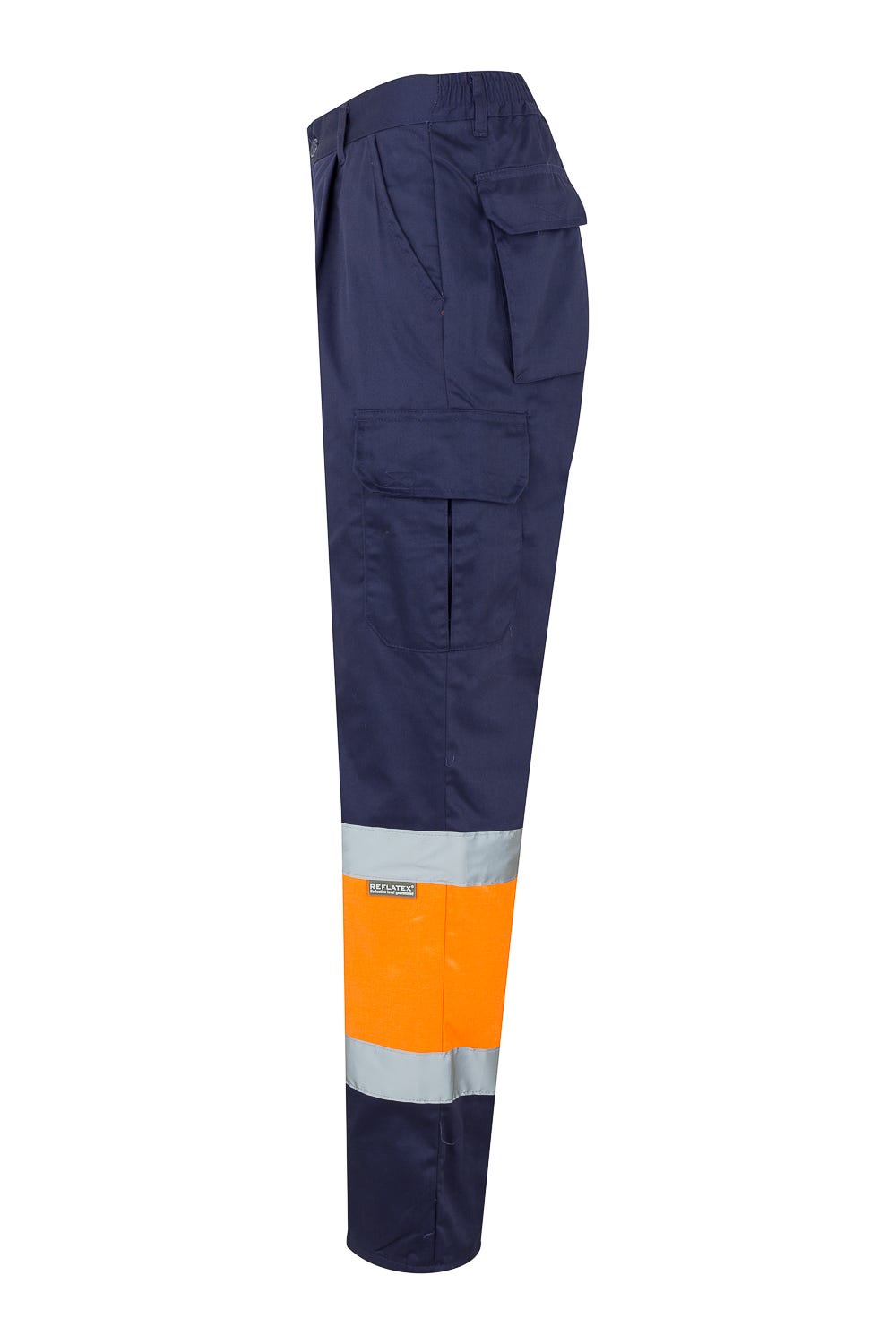 157.PANTALÓN BICOLOR AV AZUL MARINO/NARANJA FLÚOR 2XL