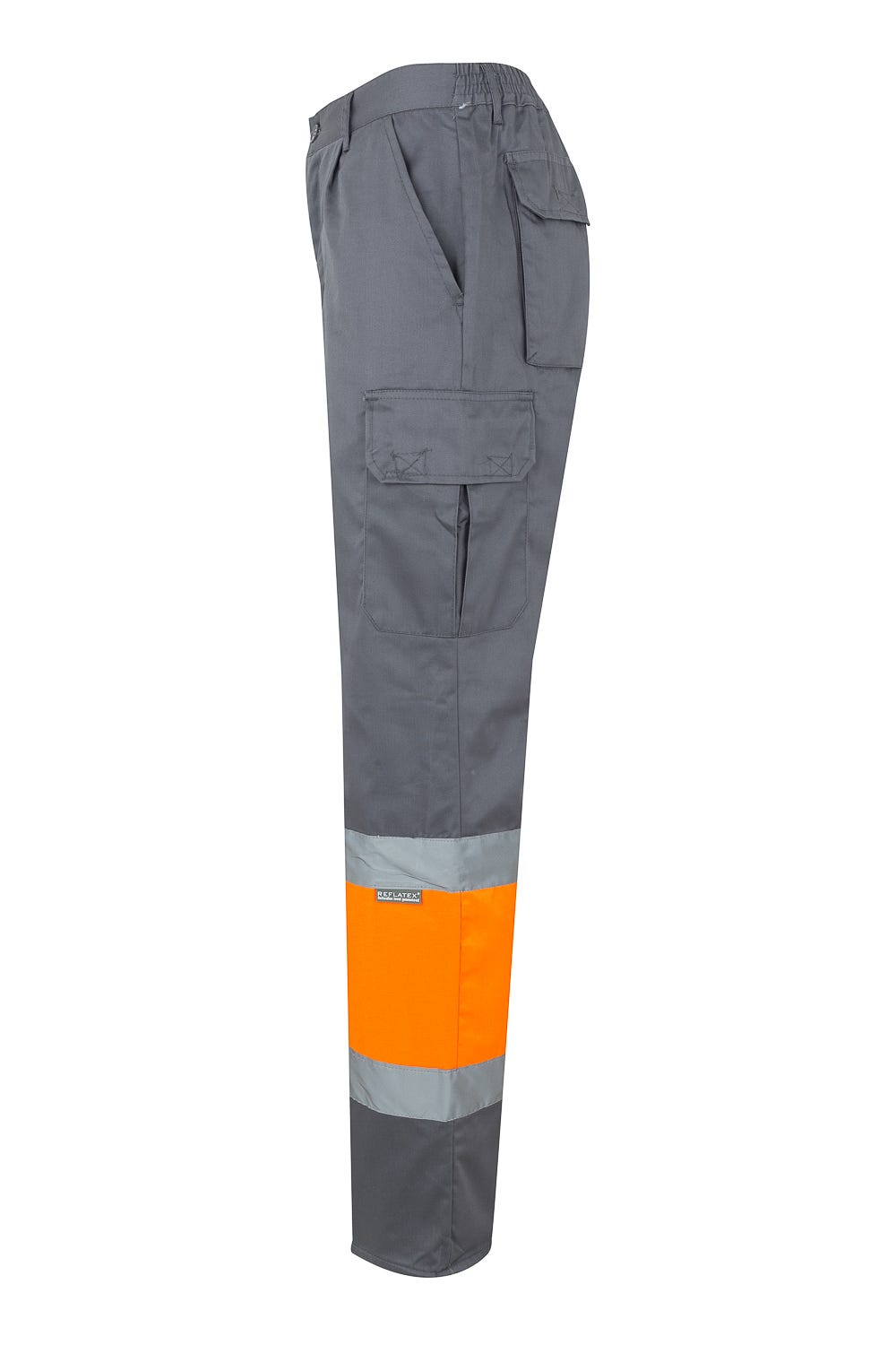 157.PANTALÓN BICOLOR AV GRIS/NARANJA FLÚOR 2XL
