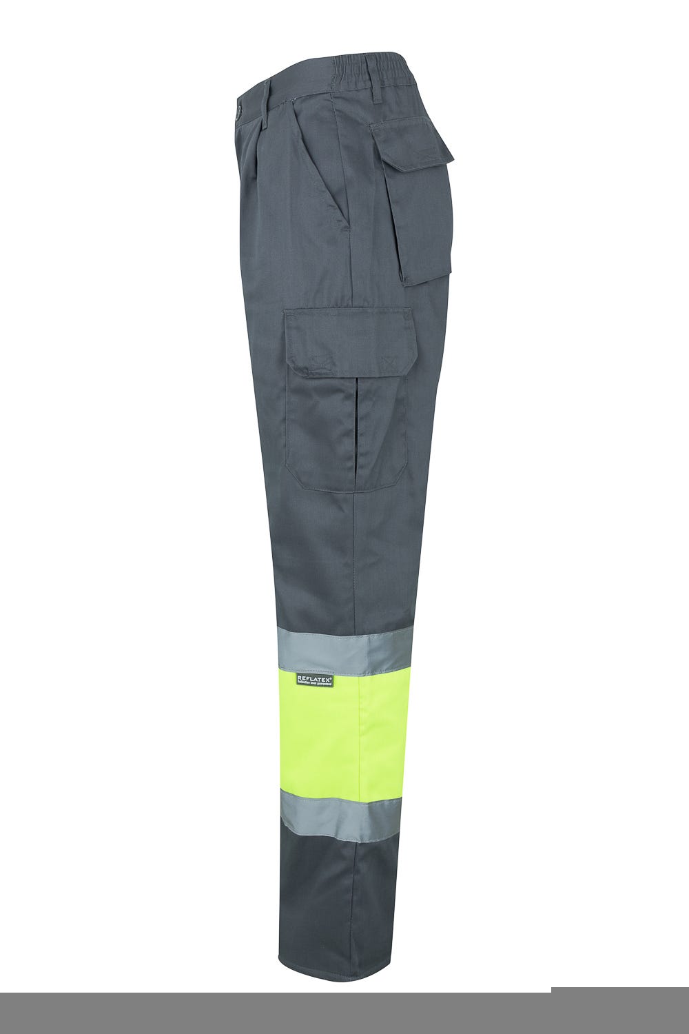 157.PANTALÓN BICOLOR AV GRIS/AMARILLO FLÚOR 2XL