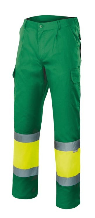157.PANTALÓN BICOLOR AV VERDE HIERBA/AMARILLO FLÚOR 2XL