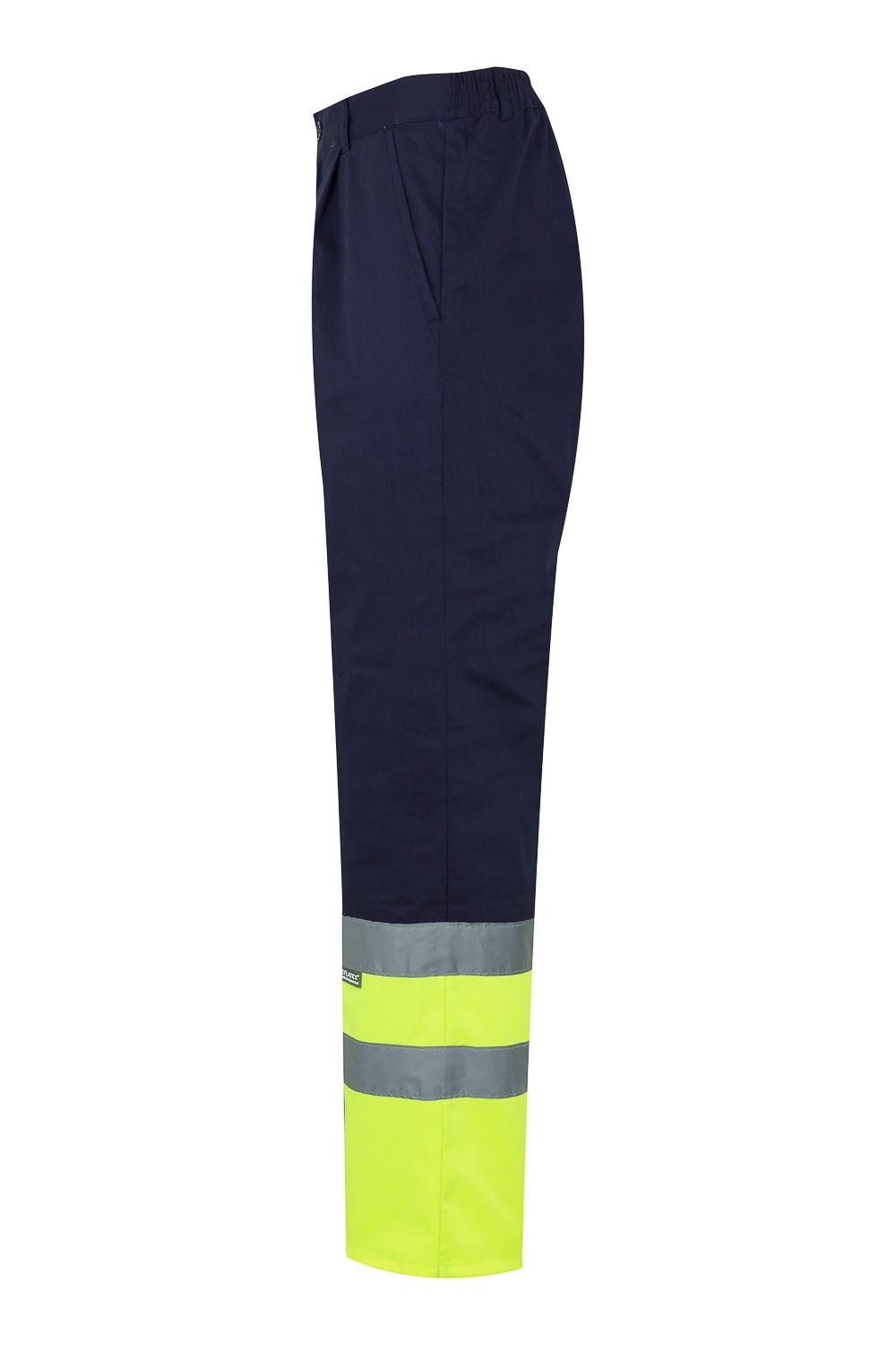 158.PANTALÓN BICOLOR AV AZUL MARINO/AMARILLO FLÚOR 2XL