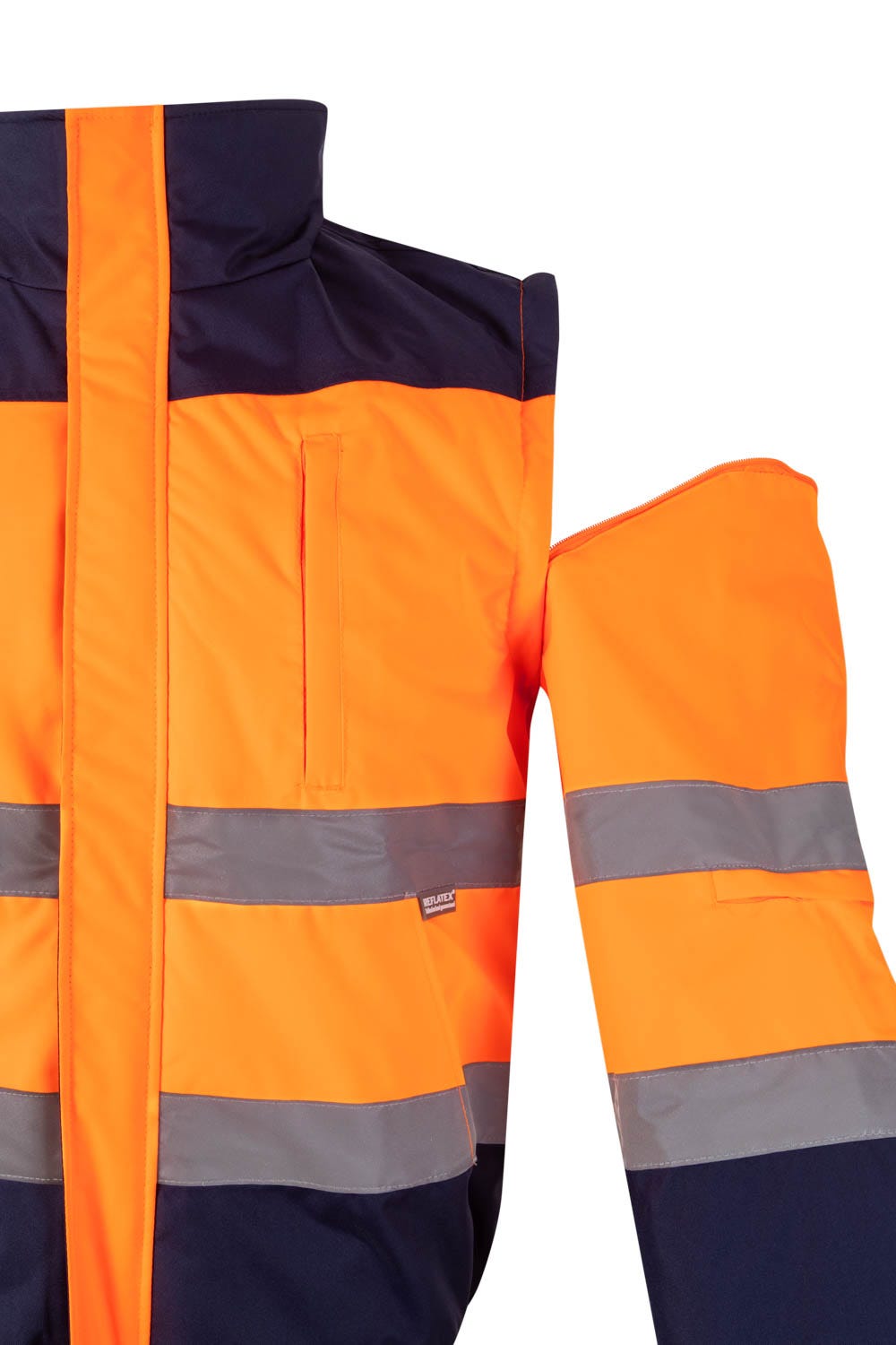 161.CAZADORA BICOLOR AV AZUL MARINO/NARANJA FLÚOR 2XL