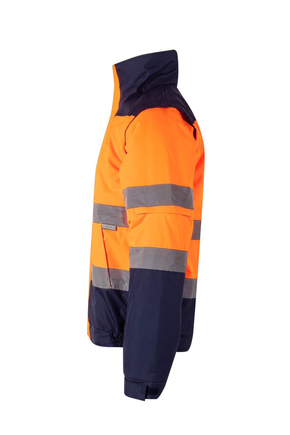 161.CAZADORA BICOLOR AV AZUL MARINO/NARANJA FLÚOR 2XL