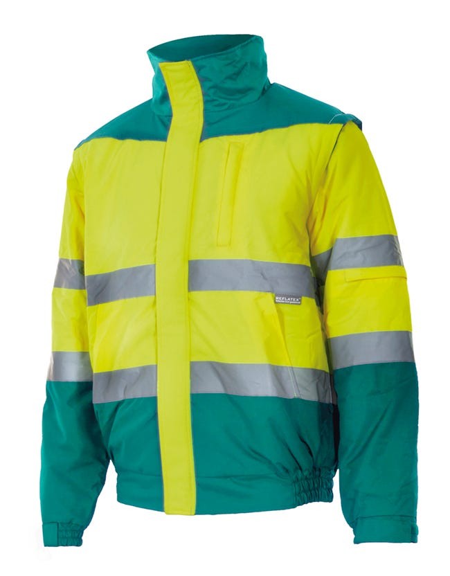 161.CAZADORA BICOLOR AV VERDE/AMARILLO FLÚOR 2XL
