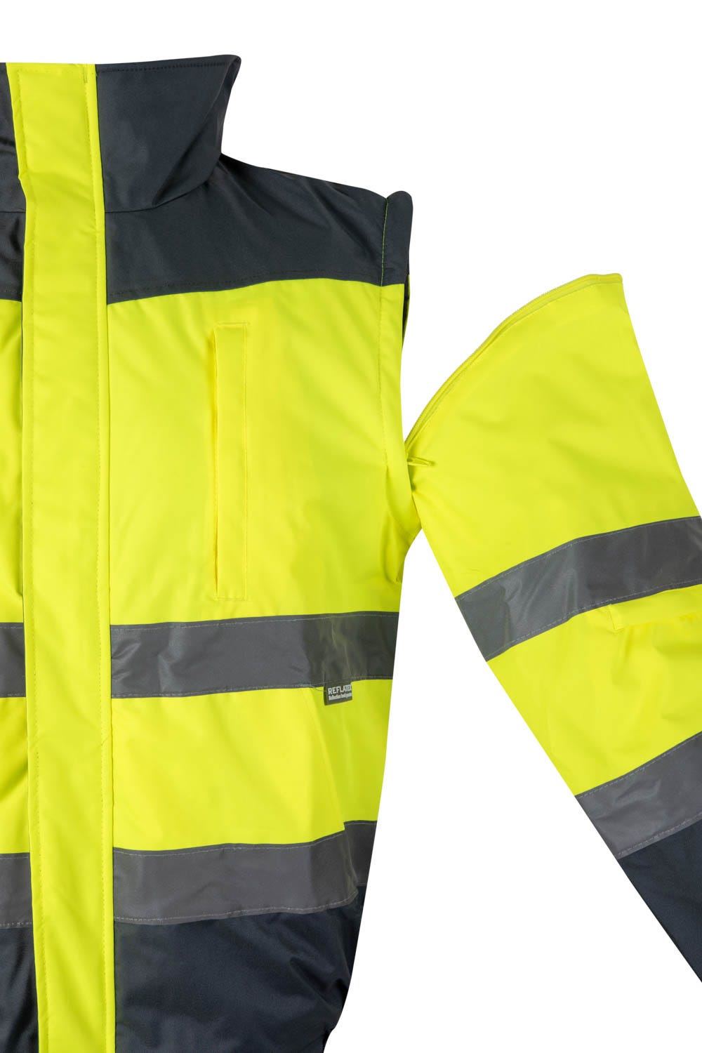 161.CAZADORA BICOLOR AV GRIS/AMARILLO FLÚOR 2XL