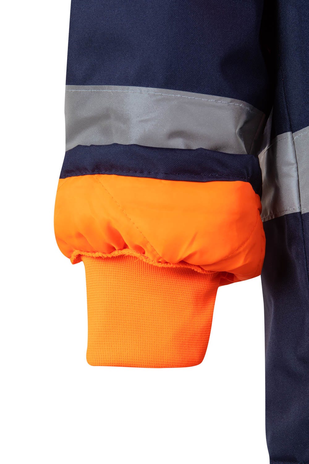 166.PARKA BICOLOR AV AZUL MARINO/NARANJA FLÚOR 2XL