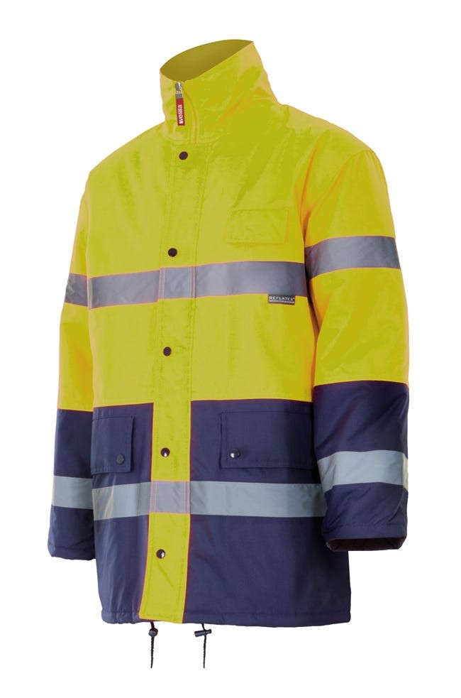 166.PARKA BICOLOR AV AZUL MARINO/AMARILLO FLÚOR 2XL