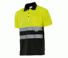 173.POLO BICOLOR MC AV NEGRO/AMARILLO FLÚOR 2XL