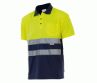173.POLO BICOLOR MC AV AZUL MARINO/AMARILLO FLÚOR 2XL