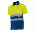 173.POLO BICOLOR MC AV AZULINA/AMARILLO FLÚOR 2XL