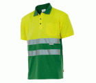 173.POLO BICOLOR MC AV VERDE HIERBA/AMARILLO FLÚOR 2XL