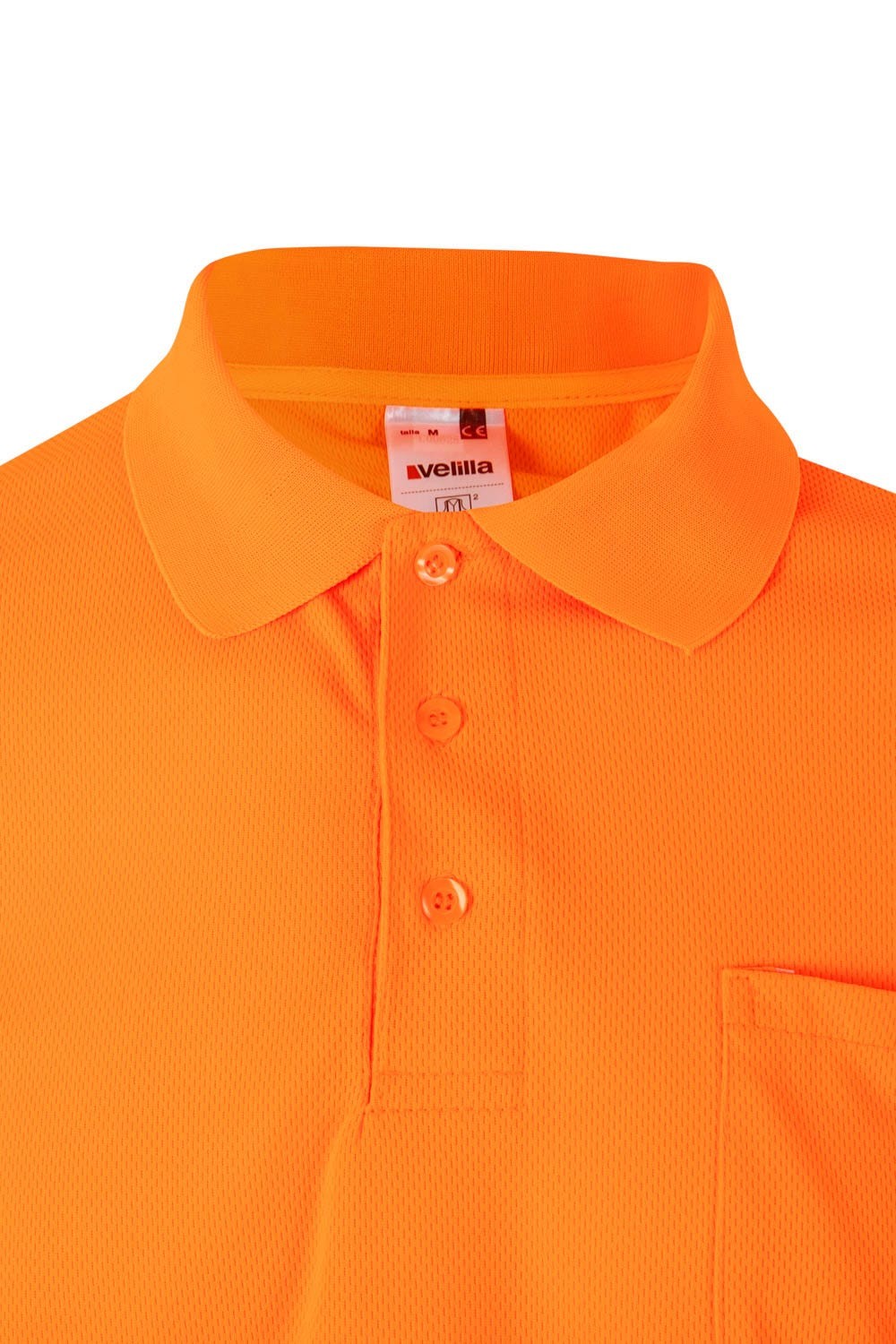174.POLO ML AV NARANJA FLÚOR 2XL