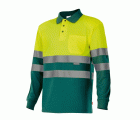 175.POLO BICOLOR ML AV VERDE/AMARILLO FLÚOR 2XL