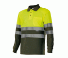 175.POLO BICOLOR ML AV VERDE CAZA/AMARILLO FLÚOR 2XL