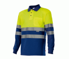 175.POLO BICOLOR ML AV AZULINA/AMARILLO FLÚOR 2XL