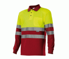 175.POLO BICOLOR ML AV ROJO/AMARILLO FLÚOR 2XL