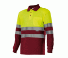 175.POLO BICOLOR ML AV GRANATE/AMARILLO FLÚOR 2XL