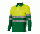 175.POLO BICOLOR ML AV VERDE HIERBA/AMARILLO FLÚOR 2XL
