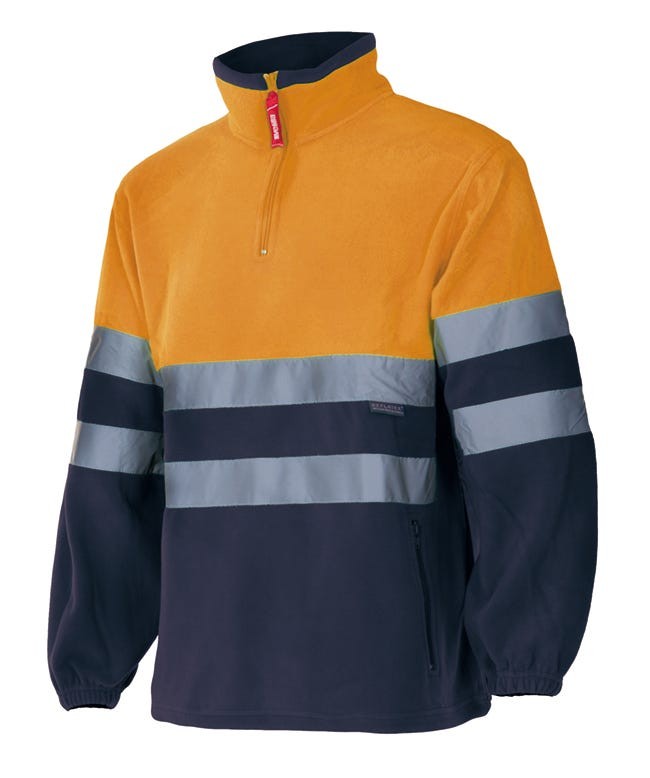 182.FORRO POLAR BICOLOR AV AZUL MARINO/NARANJA FLÚOR 2XL