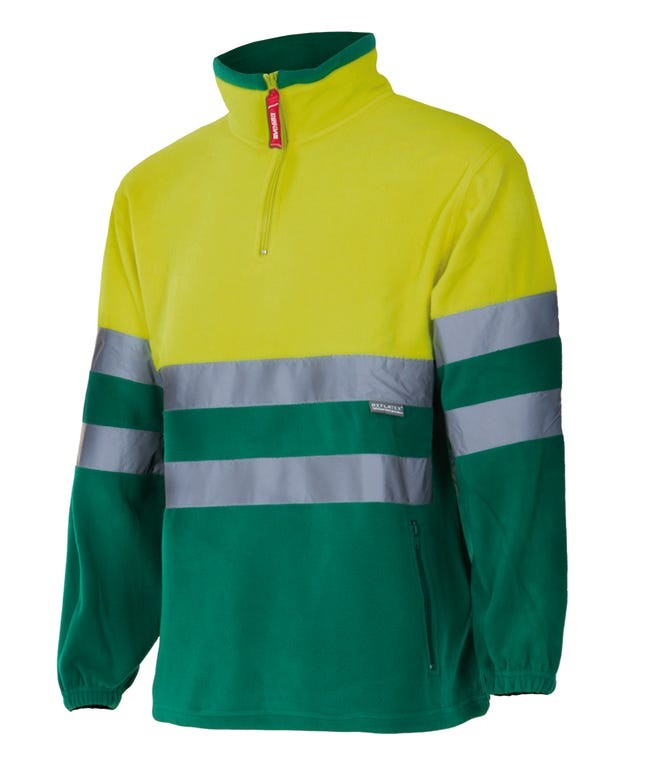182.FORRO POLAR BICOLOR AV VERDE/AMARILLO FLÚOR 2XL