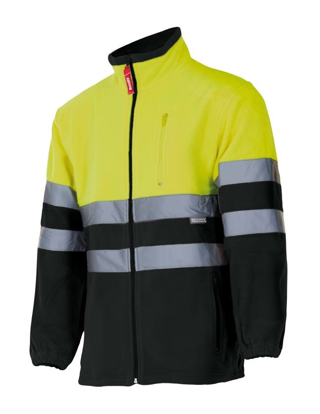 183.CHAQUETA POLAR BICOLOR AV NEGRO/AMARILLO FLÚOR 2XL