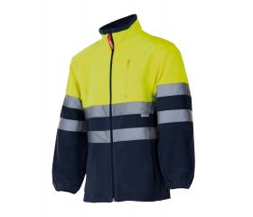 183.CHAQUETA POLAR BICOLOR AV AZUL MARINO/AMARILLO FLÚOR 5XL