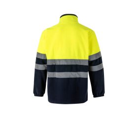183.CHAQUETA POLAR BICOLOR AV AZUL MARINO/AMARILLO FLÚOR 5XL