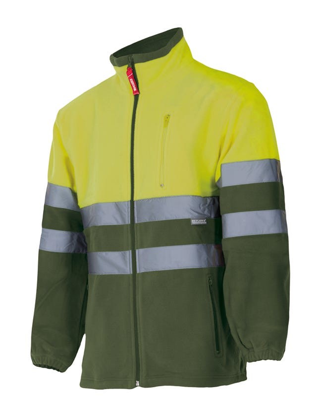 183.CHAQUETA POLAR BICOLOR AV VERDE CAZA/AMARILLO FLÚOR 2XL