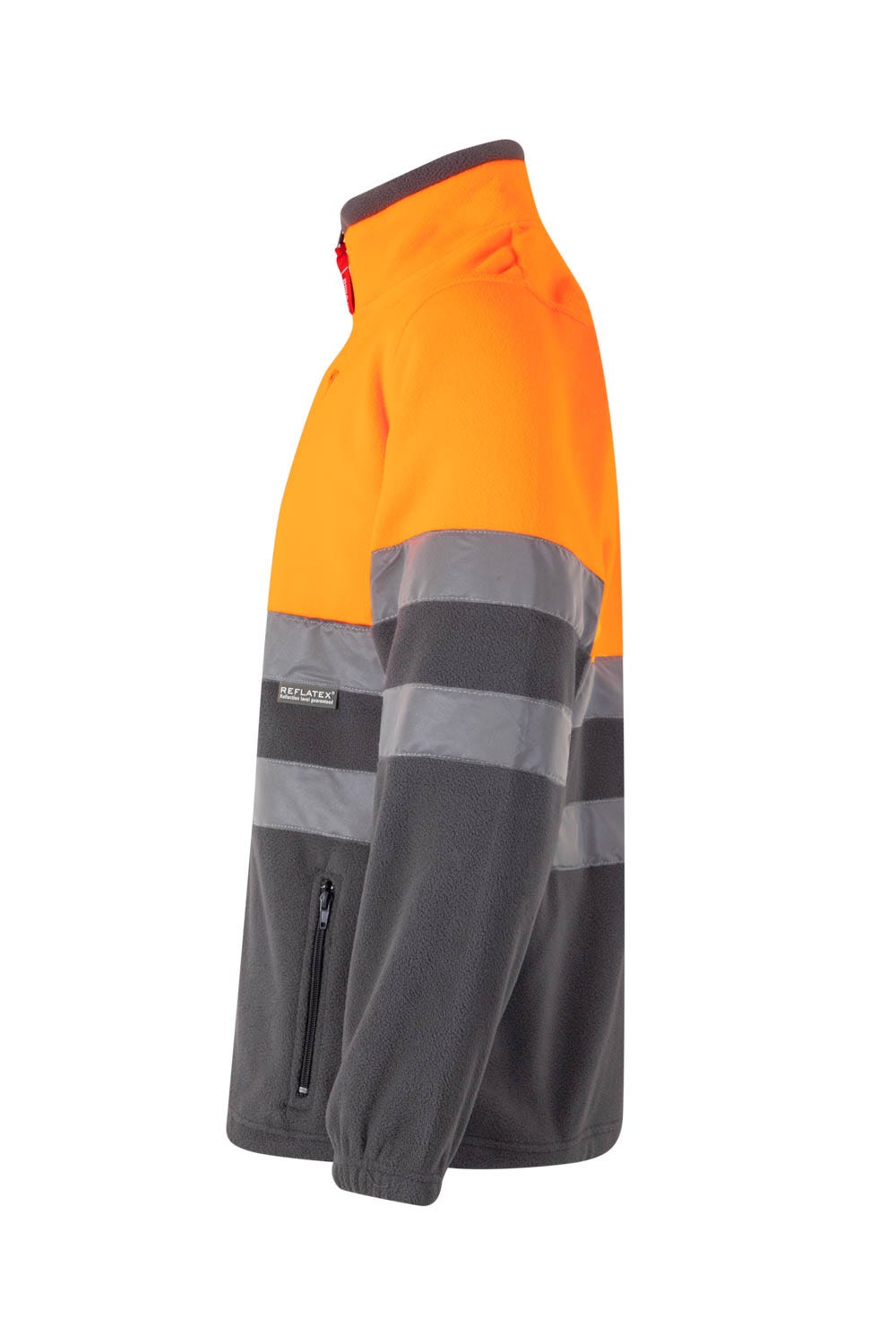 183.CHAQUETA POLAR BICOLOR AV GRIS/NARANJA FLÚOR 2XL