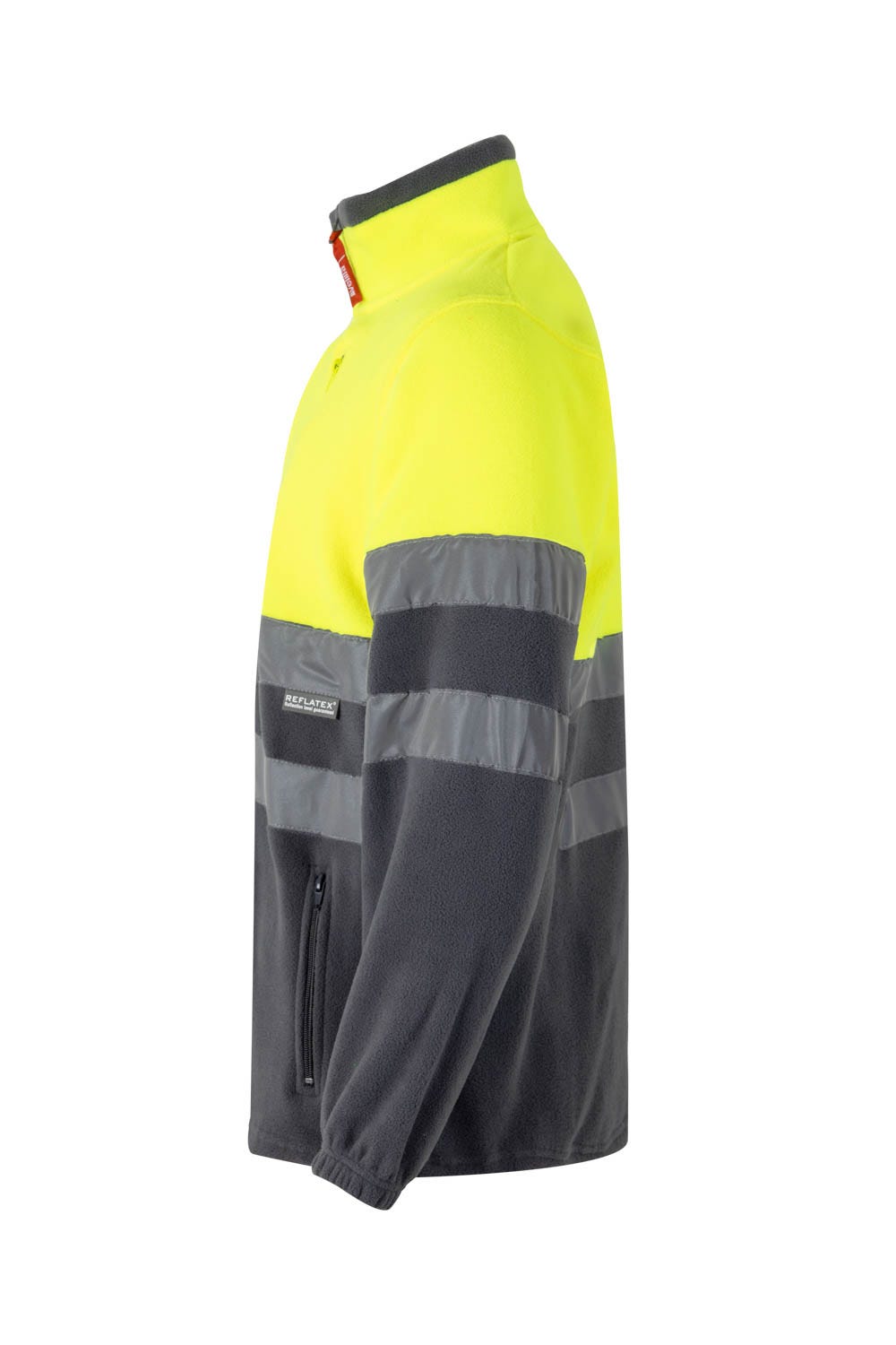 183.CHAQUETA POLAR BICOLOR AV GRIS/AMARILLO FLÚOR 2XL