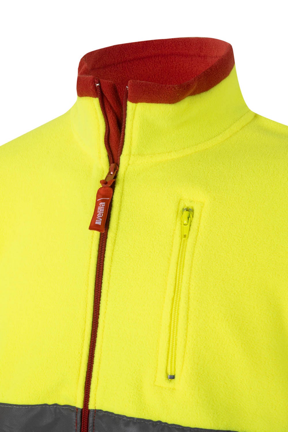 183.CHAQUETA POLAR BICOLOR AV ROJO/AMARILLO FLÚOR 2XL