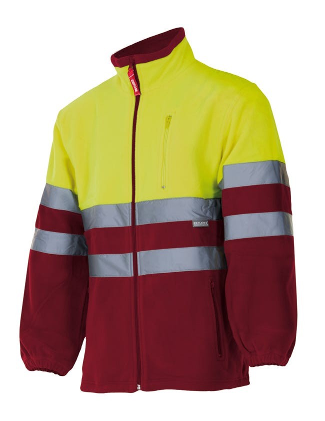 183.CHAQUETA POLAR BICOLOR AV GRANATE/AMARILLO FLÚOR 2XL