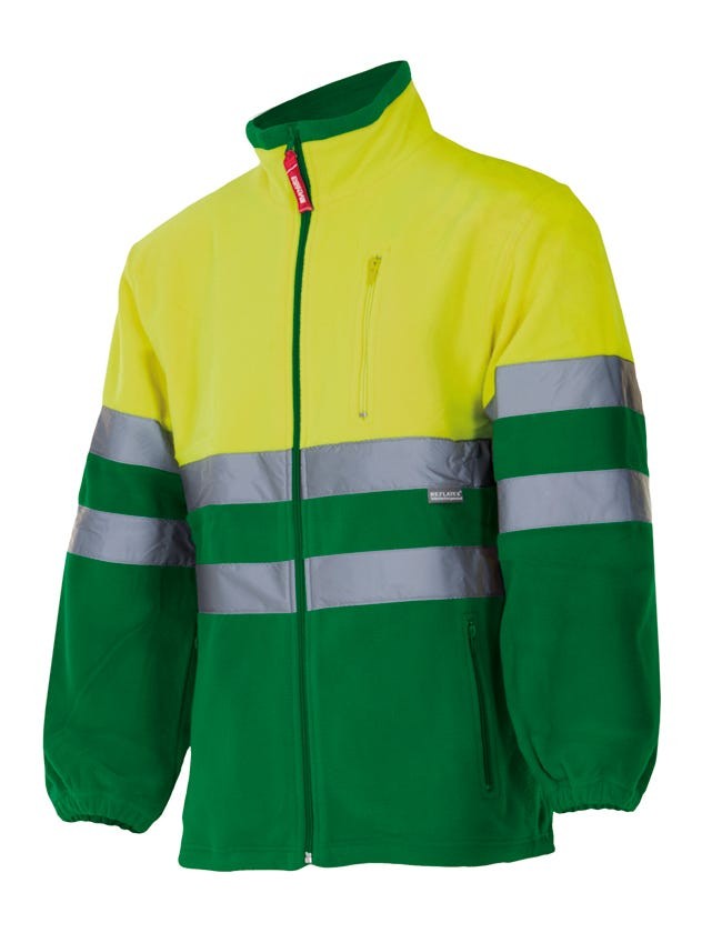 183.CHAQUETA POLAR BICOLOR AV VERDE HIERBA/AMARILLO FLÚOR 2XL