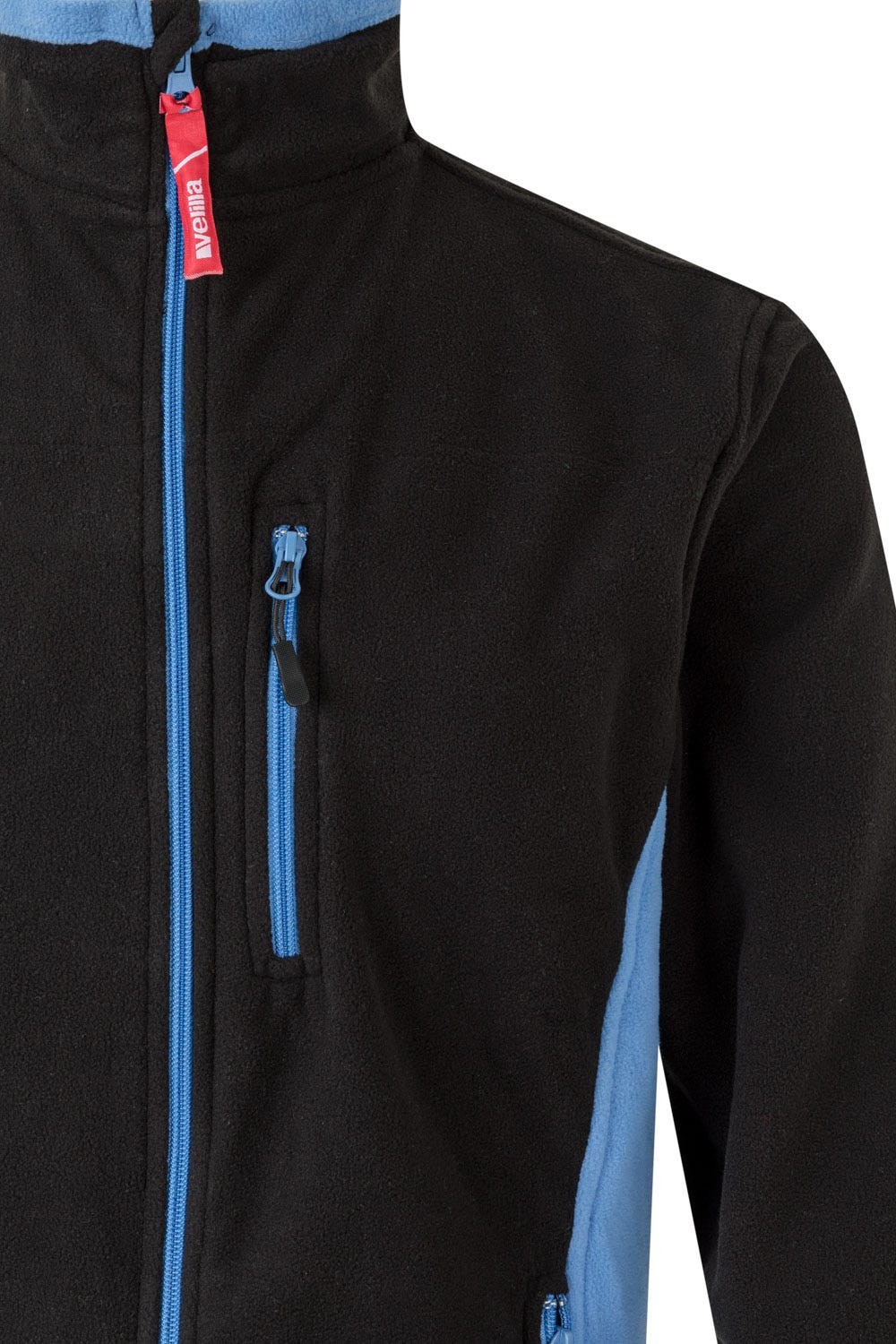 201504.CHAQUETA POLAR BICOLOR NEGRO/CELESTE 2XL