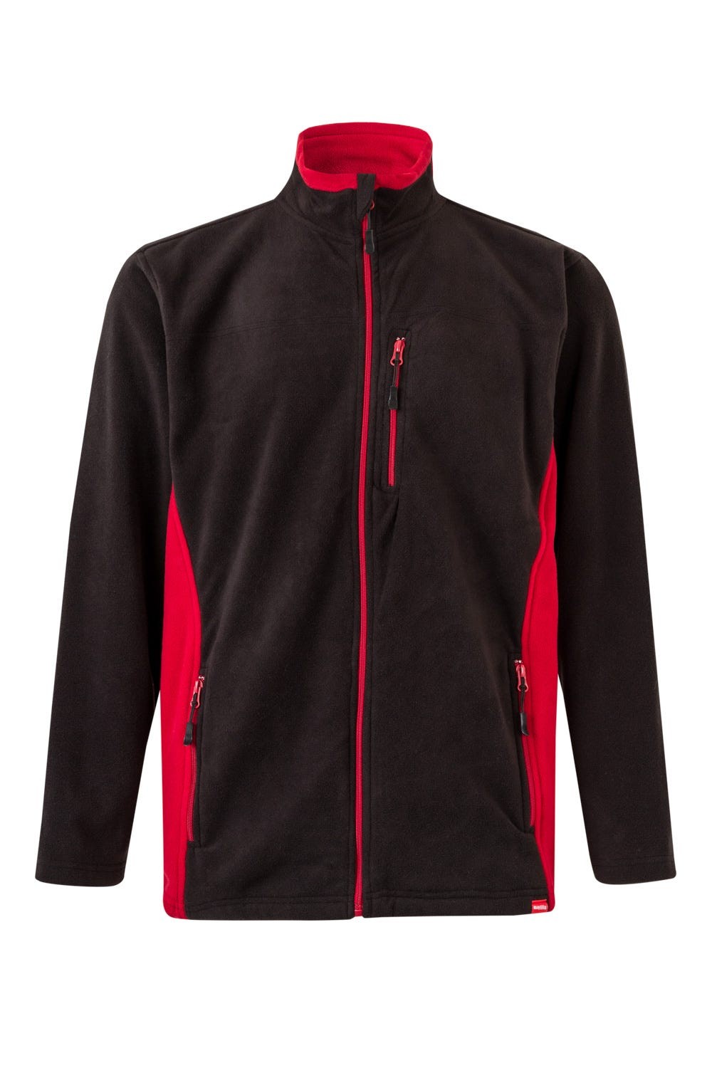 201504.CHAQUETA POLAR BICOLOR NEGRO/ROJO 2XL