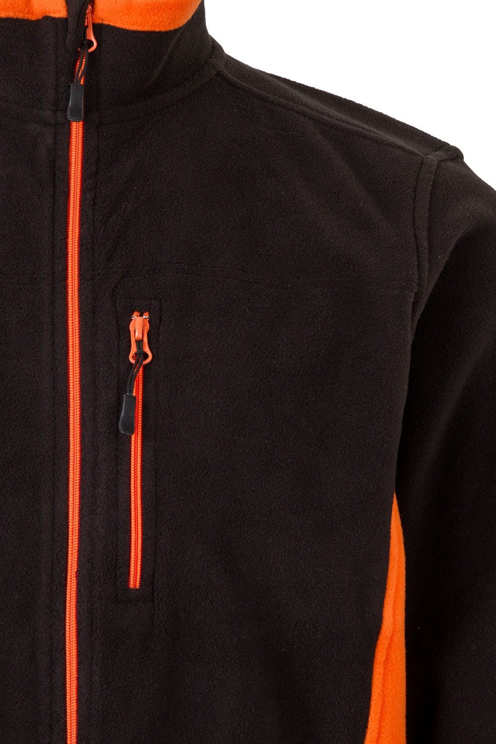 201504.CHAQUETA POLAR BICOLOR NEGRO/NARANJA 2XL